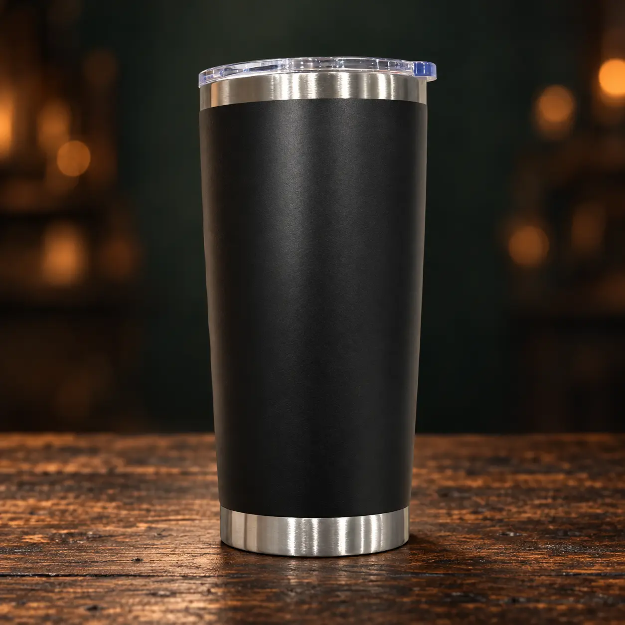Custom engraved 20 oz black tumbler by Emberline